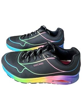 Skechers Air Uno Pop of Sunshine Chunky Rainbow  
Memory Foam Sneakers Shoes 7.5